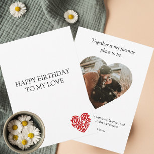 Happy Birthday Love,Red Heart & Photo,Custom