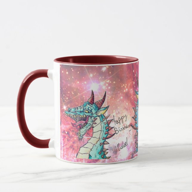 Happy Birthday Love You Mum Dragon Mug (Left)