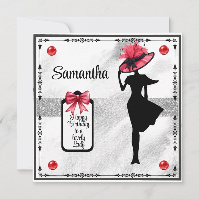 Happy Birthday lovely Lady birthday card (Front)