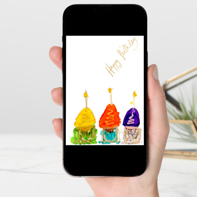 Happy Birthday Lovitude Cupcakes Card (Front Digital)