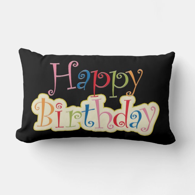 Happy Birthday Lumbar Pillow (Front)