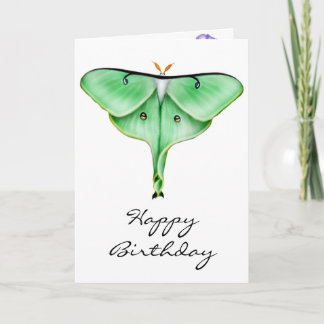 Happy Birthday Luna Moth Card