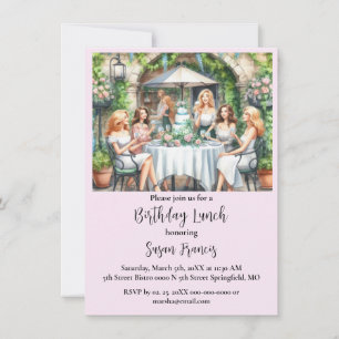Happy Birthday Lunch Chic Ladies Invitation