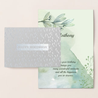 Happy Birthday. Luxury Real Foil | Watercolor Card