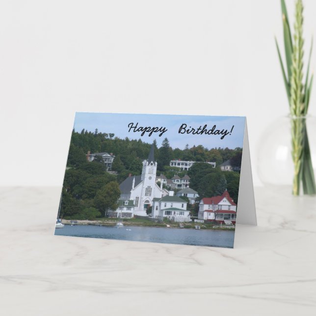 Happy Birthday Mackinaw Island Card (Front)
