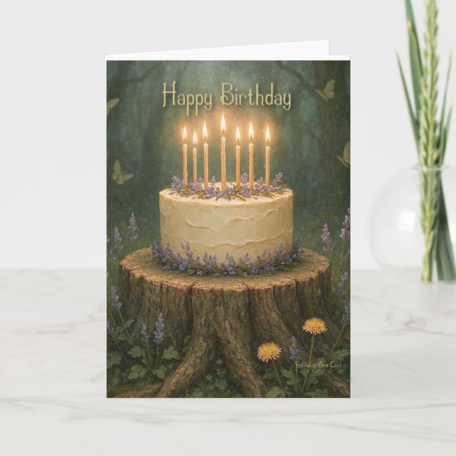 Happy Birthday  Magic Forest  Birthday Card (Front)