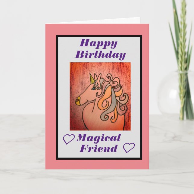 Happy Birthday Magical Friend card (Front)