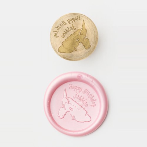 Happy Birthday Magical Pink Unicorn Horse Favor Wax Seal Stamp