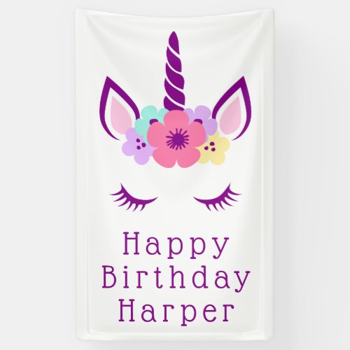 Happy Birthday  Magical Unicorn Banner