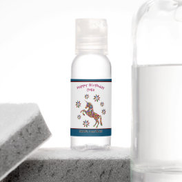Happy Birthday Magical Unicorn Flowers Glitter Hand Sanitizer