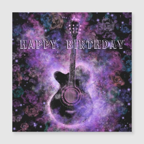 Happy Birthday Magnetic Card Romantic Guitar Music