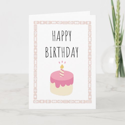 Happy birthday _ mahjong tiles and cake card