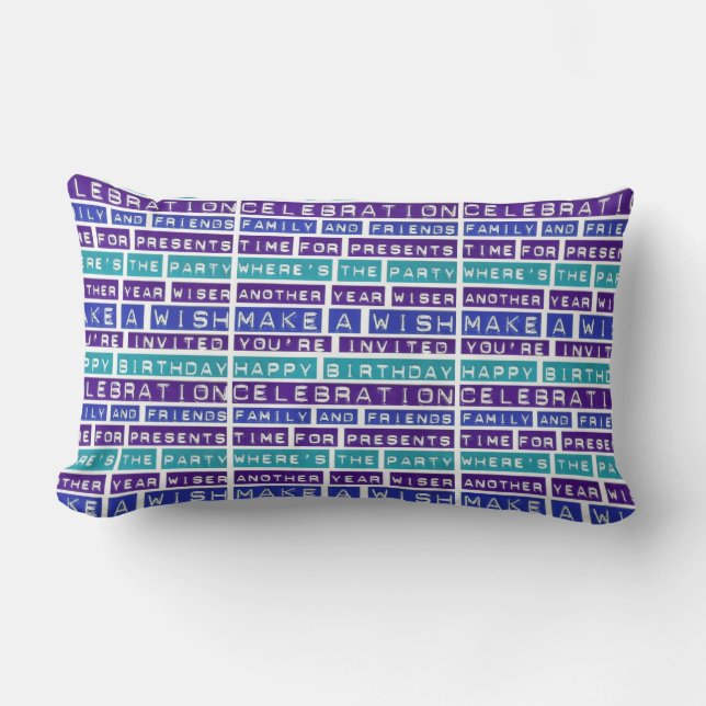 Happy Birthday, Make a Wish Lumbar Pillow (Front)