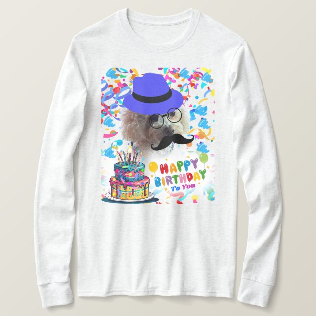 Happy Birthday Make A Wish Poodle T-Shirt (Design Front)