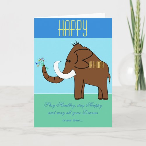 Happy Birthday mammoth card