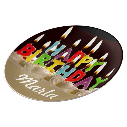 HAPPY BIRTHDAY Marla Dinner Plate (Side)