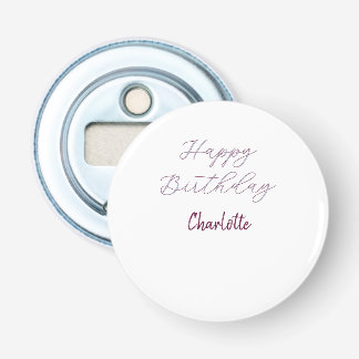 HAPPY Birthday maron blue gray name date pastel Bottle Opener