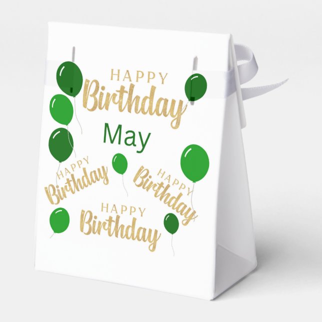 Happy birthday May birthdays Favor Box (Back Side)