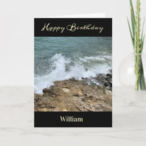Happy Birthday Men Father Photo Personalize  Card