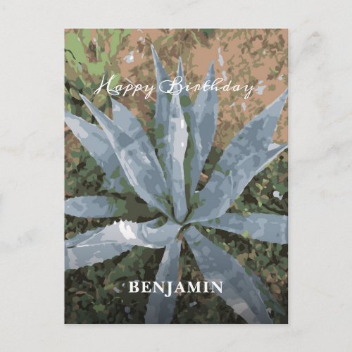 Happy Birthday Men Watercolor Plants Personalize 