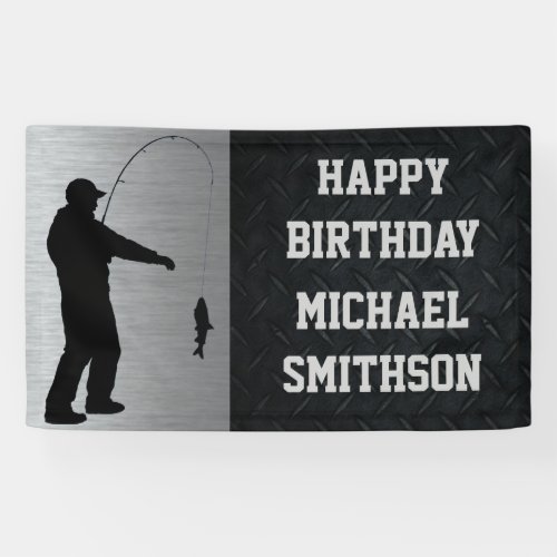 Happy Birthday Mens Fishing Banner