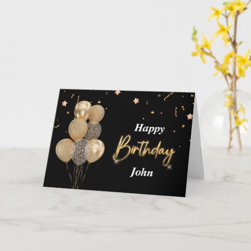 Happy birthday Mens Folded Greeting Card _ Black