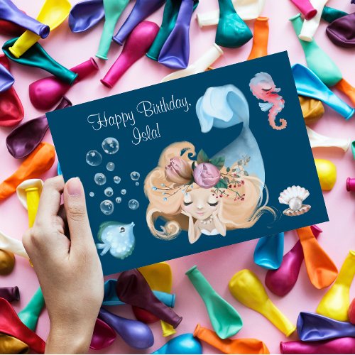 Happy Birthday Mermaid Card