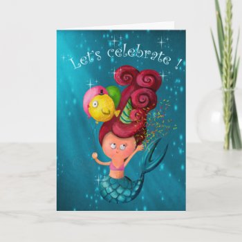 Happy Birthday Mermaid Card by partymonster at Zazzle