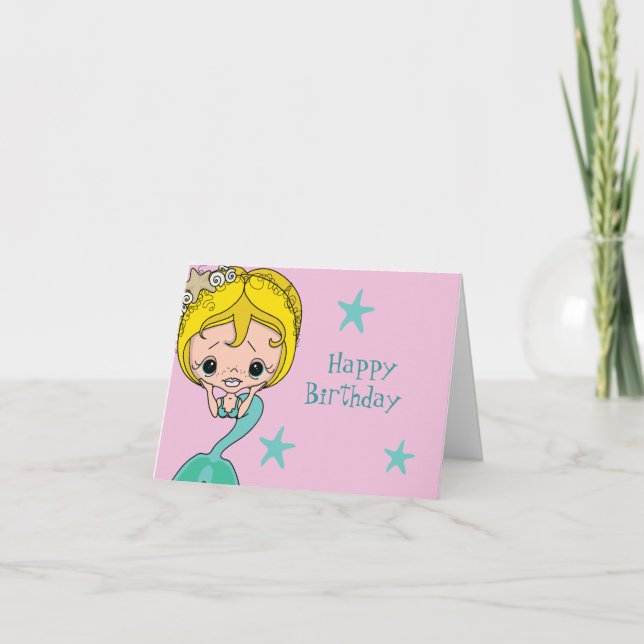 Happy Birthday Mermaid Cards (Front)