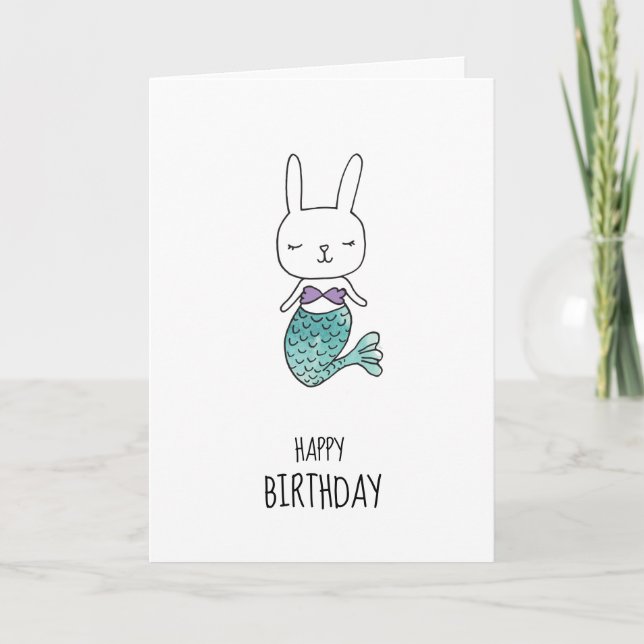 Happy Birthday Mermaid Greeting Card (Front)