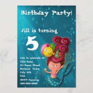 Happy Birthday Mermaid Invitation
