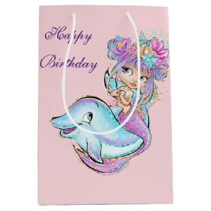 Happy Birthday Mermaid Medium Gift Bag