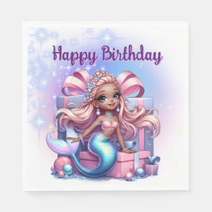 Happy Birthday Mermaid  Napkins
