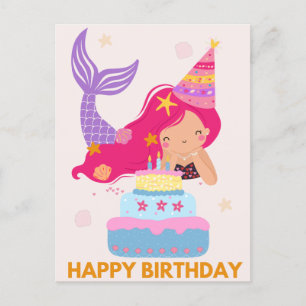 Happy Birthday Mermaid Postcard