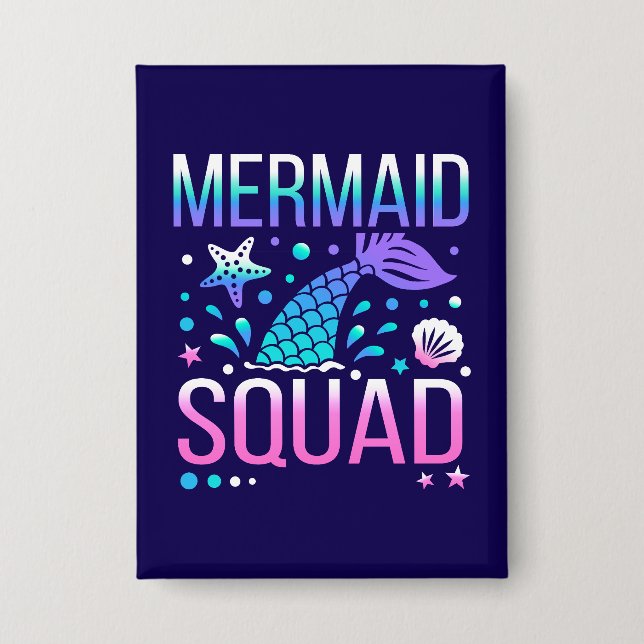 Happy Birthday Mermaid Squad-68296 Button (Front)