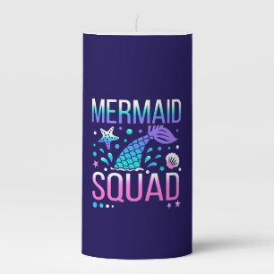 Happy Birthday Mermaid Squad-68296 Pillar Candle