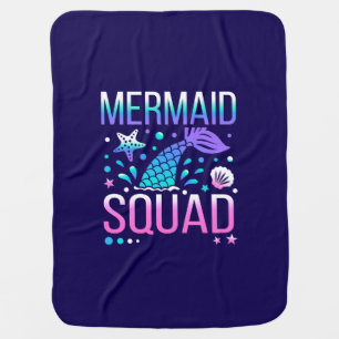 Happy Birthday Mermaid Squad Ocean Party Design Baby Blanket