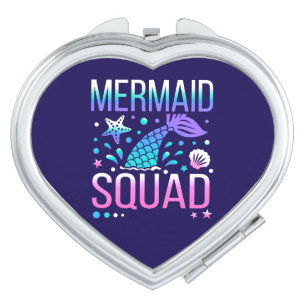 Happy Birthday Mermaid Squad Ocean Party Design Compact Mirror