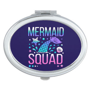 Happy Birthday Mermaid Squad Ocean Party Design Compact Mirror
