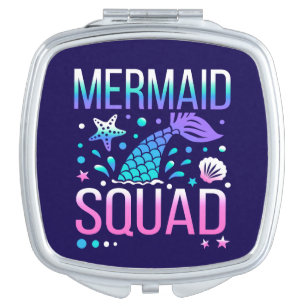 Happy Birthday Mermaid Squad Ocean Party Design Compact Mirror