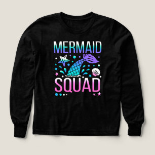 Happy Birthday Mermaid Squad Ocean Party Design Tri-Blend Shirts
