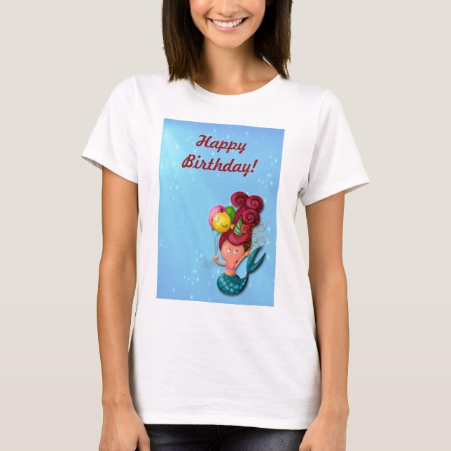 Happy Birthday Mermaid T-Shirt (Front)