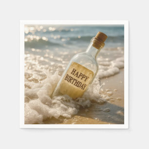 Happy Birthday Message in a Bottle Napkins