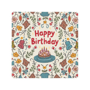 Happy birthday metal art