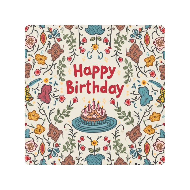 Happy birthday metal art (Front)