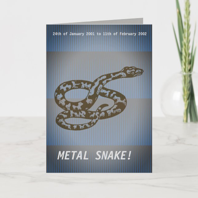 Happy Birthday Metal Snake Card (Front)