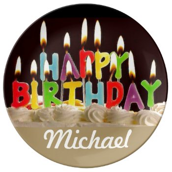 Happy Birthday Michael Dinner Plate by markewesterfield at Zazzle