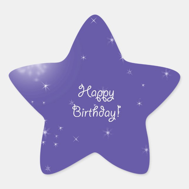 Happy birthday Midnight Moon Fantasy Star Sticker (Front)