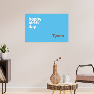 happy Birthday minimal simple modern  Poster