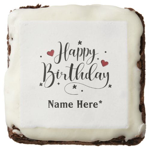 Happy Birthday  Minimalist Typography Calligraphy  Brownie